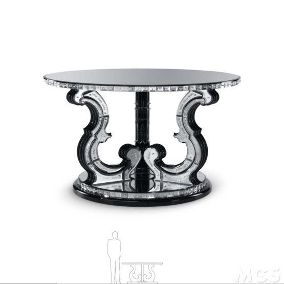 Table de style français Cigno, Table en miroir vieilli