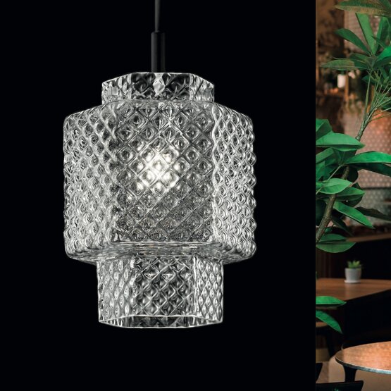 Lampe suspendue Casa Blanca, Lampe à suspension moderne en cristal