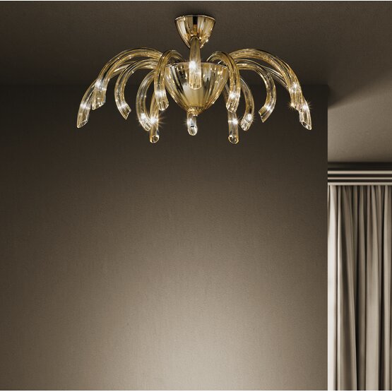 Lustre Phoenix, Lustre, 9 lumières, couleur ambre